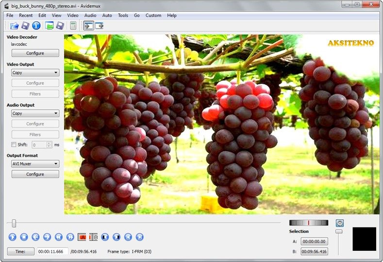 avidemux video editing software