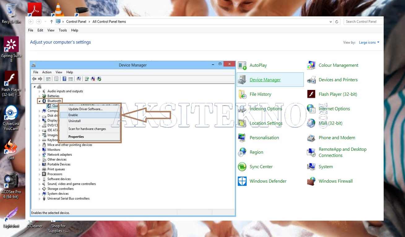 Cara Mengaktifkan Bluetooth di Laptop Windows 7