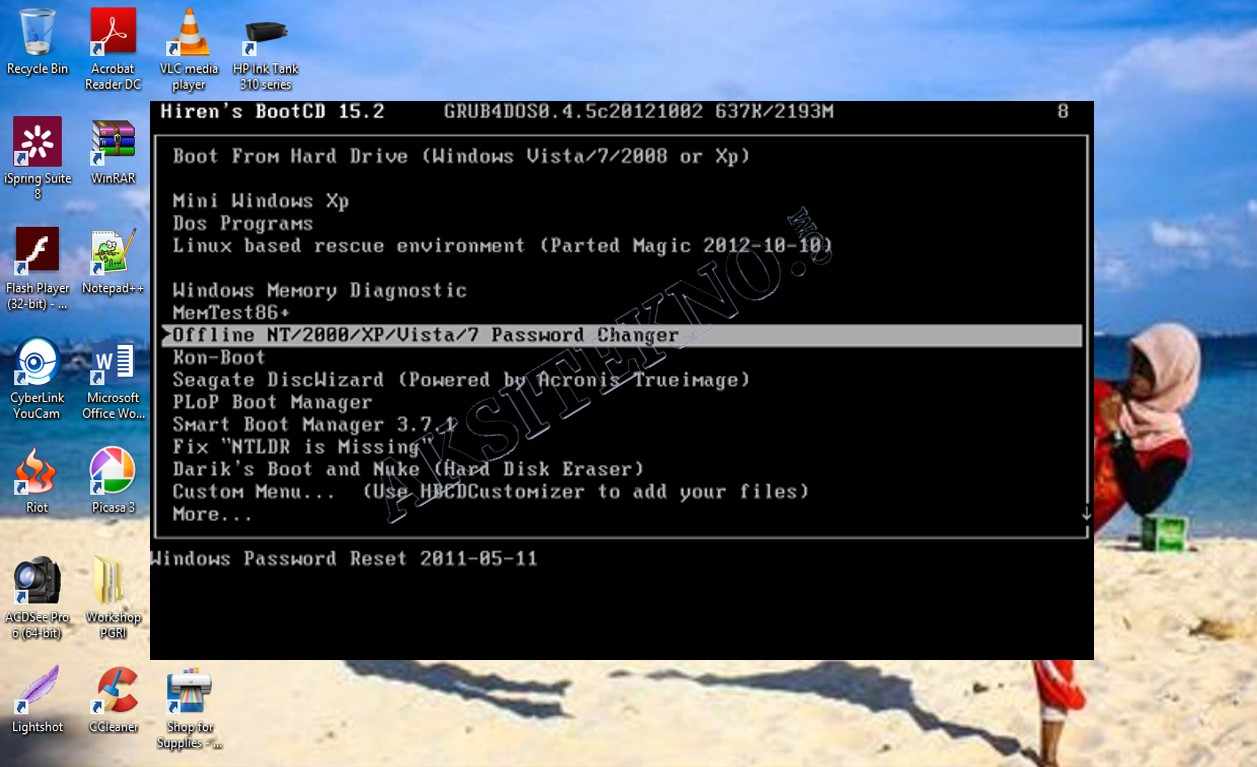 Cara Reset Password Windows 10 melalui Hiren Boot