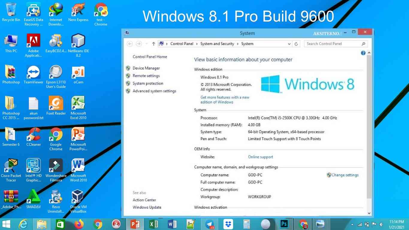 Cara Aktivasi Windows 8.1 Pro Build 9600