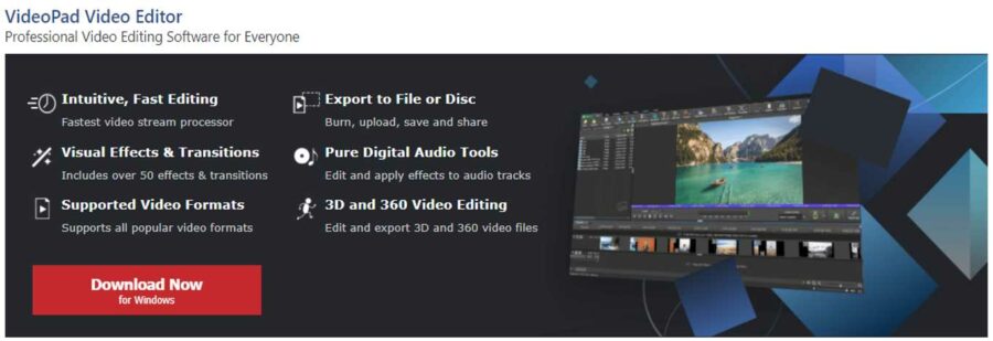 VideoPad Aplikasi Edit Video PC