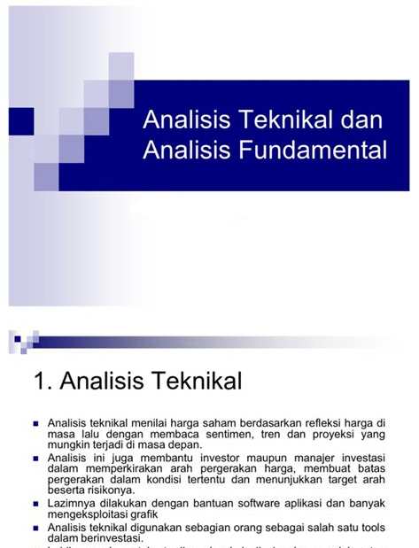 Analisis Teknikal dan Fundamental